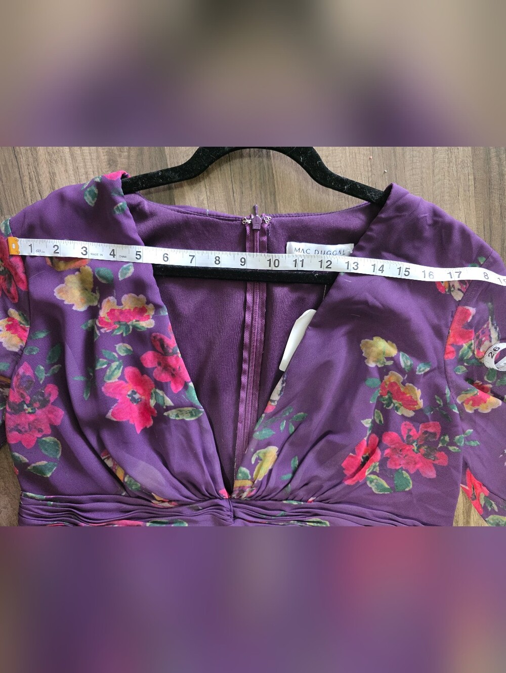 Purple Floral Maxi Dress with Knot Front - Picture 6 of 7